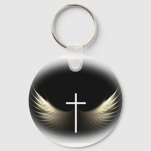 Porte-clés Croix chrétienne et Saint-Esprit Inspiration (Recto)