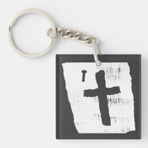 Porte-clés Croix chrétienne Grungy