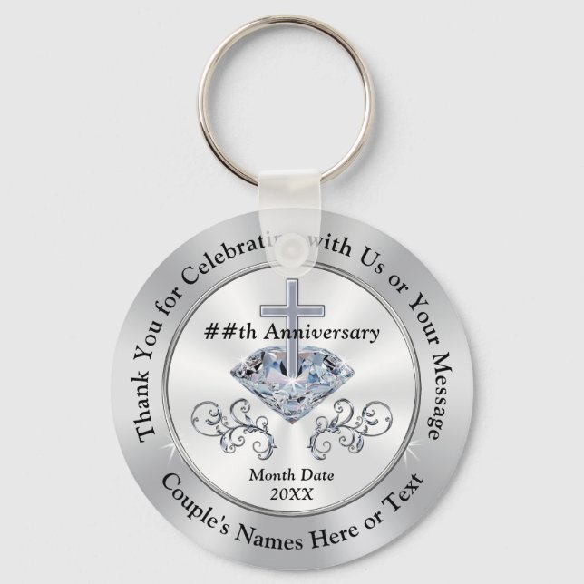 Porte-clés Croix chrétienne, Parti du Diamant pour l'Annivers (Recto)