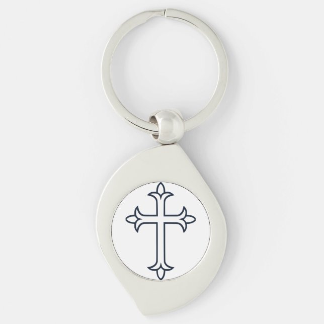 Porte-clés Croix chrétienne typique (Devant)