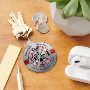 Porte-clés Croix de Malte Pompiers Personnalisés