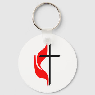 Porte-clés Croix d'Église Méthodiste Unie et porte - clé de