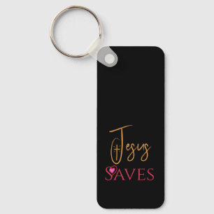 Porte-clés Croix du cœur de Jésus sauveur personnalisé