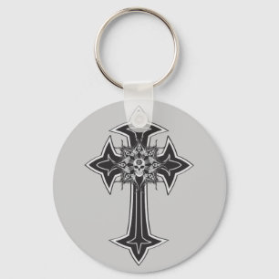 Porte-clés Croix du crâne Goth