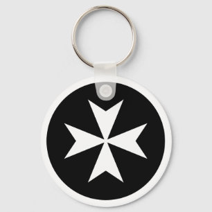 Porte-clés Croix maltaise blanche