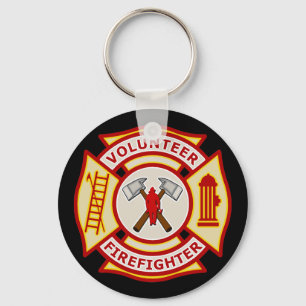Porte-clés Croix maltaise de sapeur-pompier volontaire
