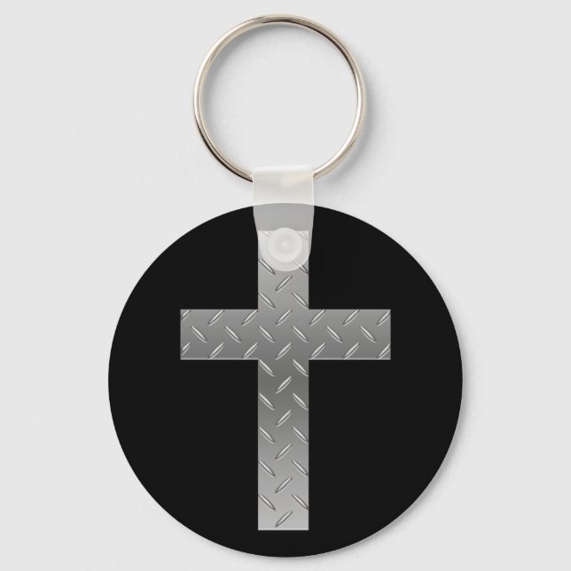 Porte-clés croix métallique (Recto)
