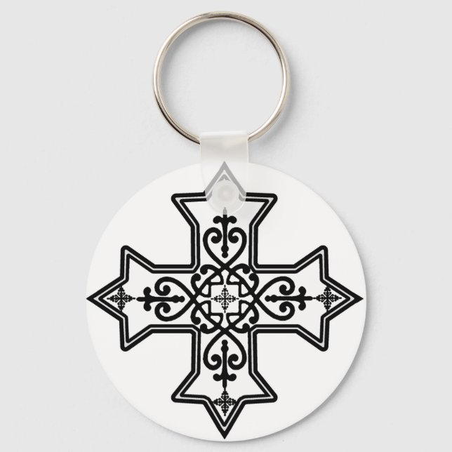 Porte-clés Croix noire et blanche (Recto)