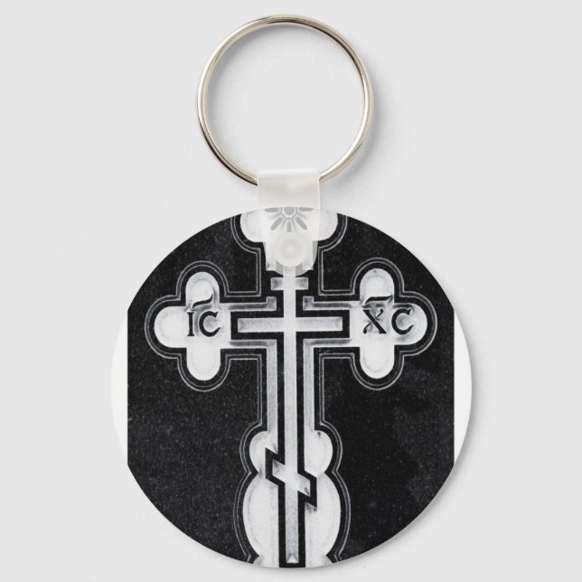 Porte-clés Croix orthodoxe grecque (Recto)