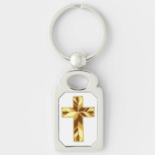 PORTE-CLÉS CROIX SAINTE EN OR