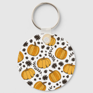 Porte-clés Croquis citrouilles : motif sans couture dessiné à