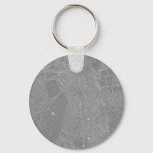 Porte-clés Croquis de carte de ville de Boston