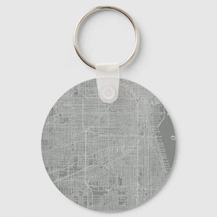 Porte-clés Croquis de carte de ville de Chicago