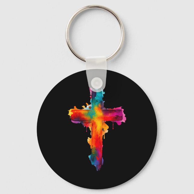 Porte-clés Cross Christian Religious Believe Blessed Faith Gr (Recto)