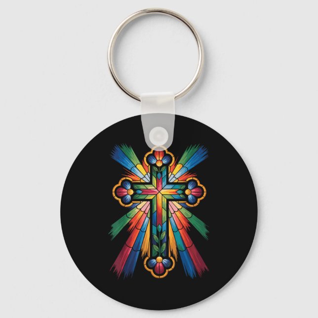 Porte-clés Cross Colorful Christian Religous  (Recto)