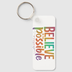 Porte-clés Croyez en le possible - Rectangle d'aluminium
