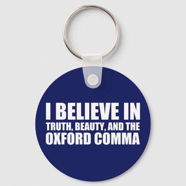 Porte-clés Croyez en l'Humour Oxford Comma (Recto)