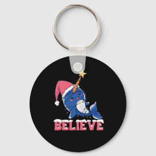 Porte-clés Croyez Narwhal Noël Fée Lumières