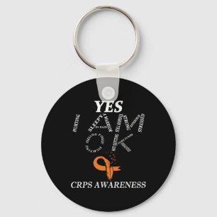 Porte-clés Crps Sensibilisation Douleur Chronique Orange Ribb
