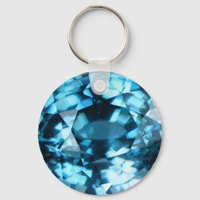 Porte-clés Crystal Blue Gemstone Zircon Décembre Birthstone (Recto)