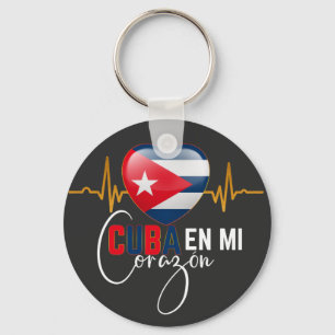 Porte-clés Cuba en Mi corazon Caraïbes Cubano Cubana
