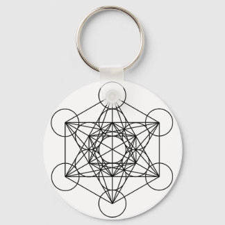 Porte-clés Cube de Metatron (blanc)