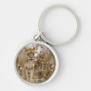 Porte-clés Cubes de Lion Africains avec mère