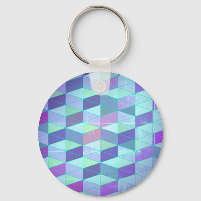 Porte-clés Cubes en triangles Motif géométrique (Recto)