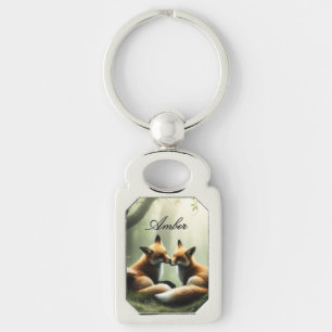 Porte-clés Cuddle Fox dans Misty Forest Personnalisé