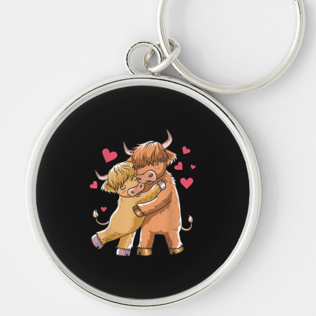 Porte-clés Cuddle Highland Cattle Scottish Cow Farmers Cadeau (Devant)