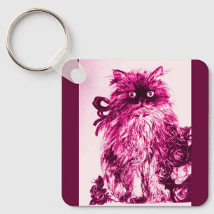 Porte-clés CUISINE AVEC ROSES, Rose Fuchsia Blanc