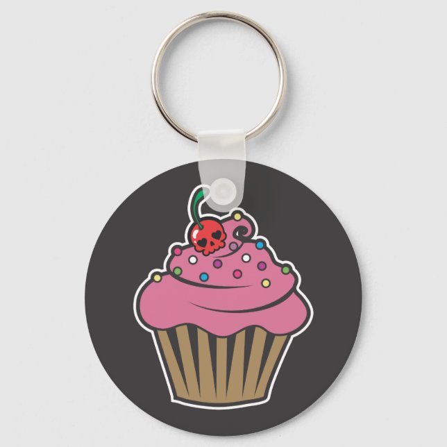 Porte-clés Cupcake cerise de poison (Recto)