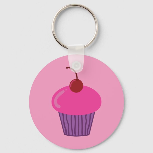 Porte-clés Cupcake rose (Recto)