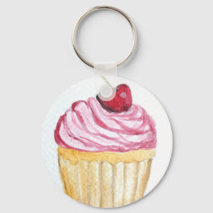 Porte-clés cupcake rose à la cerise