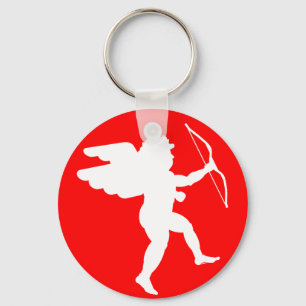 Porte-clés Cupidon avec le porte - clé d'arc (blanc) -