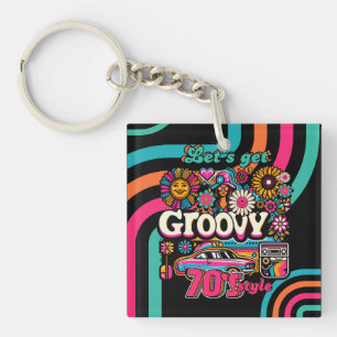 Porte-clés Custom 70's Rétro Disco Anniversaire Boogie Groovy
