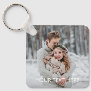 Porte-clés Custom Caption Personalized Photo Keychain