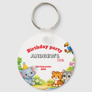 Porte-clés Custom Cartoon Animal Birthday Invitation