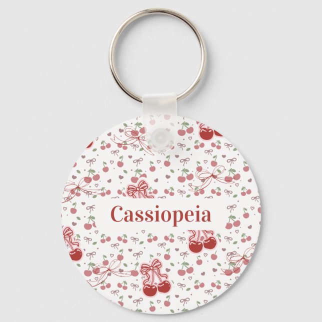 Porte-clés Custom Cherry & Bows Keychain (Recto)