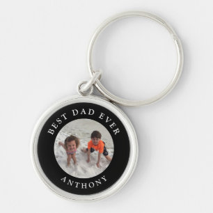 Porte-clés Custom Dad Kids Family Photo Monogram Personalized