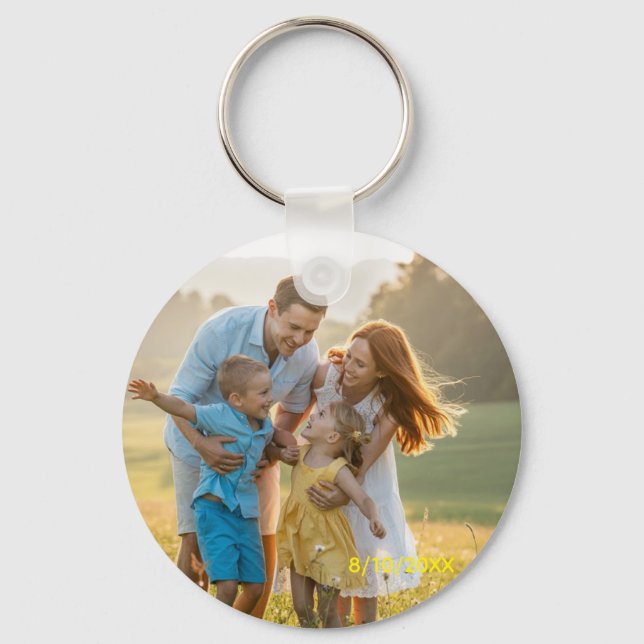 Porte-clés Custom Double Sided Family Two Photo Christmas Cer (Recto)