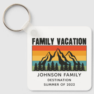 Porte-clés Custom Family Vacation Mountains Randonnée Camping