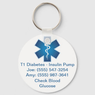 Porte-clés Custom Medical Alert Keychain Blue