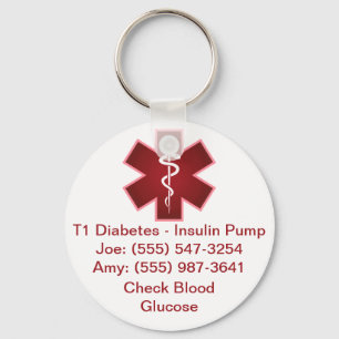 Porte-clés Custom Medical Alert Keychain Red
