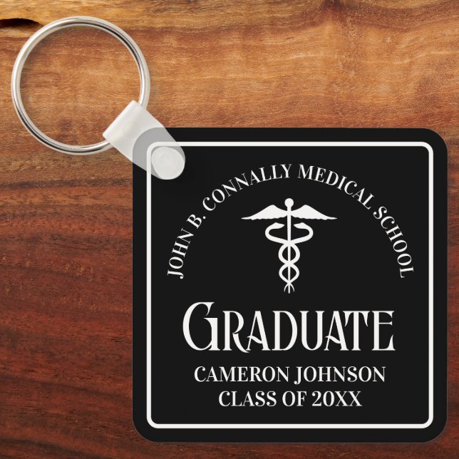 Porte-clés Custom Medical School Black Graduation Keepsake (Recto)