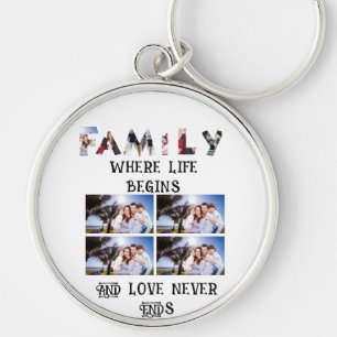 Porte-clés Custom Modern Family Love 10 Photo Collage