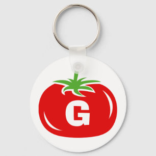 Porte-clés Custom name monogram red tomato keychains