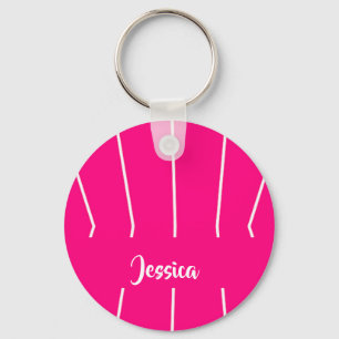 Porte-clés Custom name pink and white