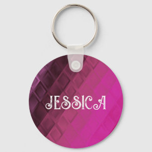 Porte-clés Custom name pink ombre shapes