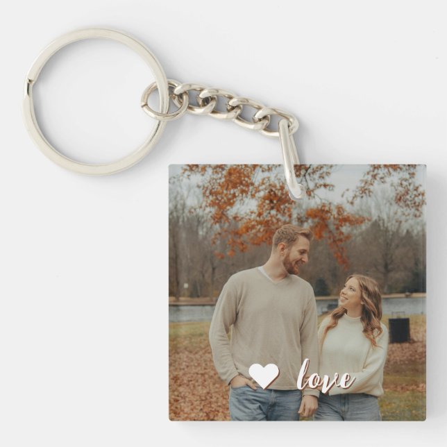 Porte-clés Custom Photo Keychain with Personalized Text (Devant)